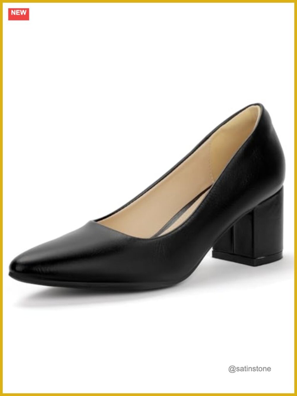 Women's Chunky Block Heel Pumps 2 Inch Low Heels Pointed Toe Dress Shoes Office